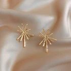 Корейские популярные модные ювелирные изделия простые золотые серьги-гвоздики с фейерверком
