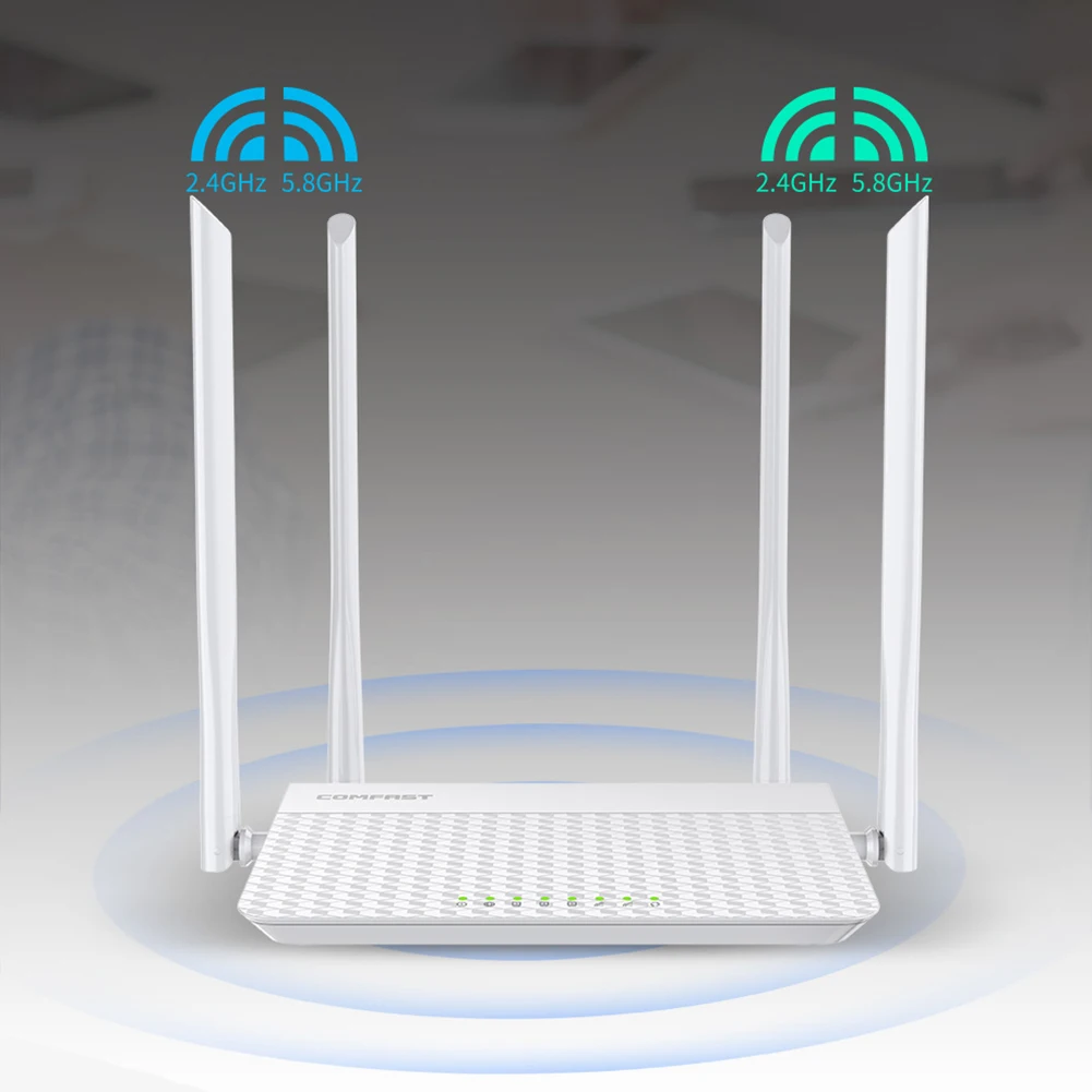 

1200Mbps WAN LAN Wireless WiFi Router Gigabit 2.4G 5GHz Dual-Band Network Expander Wireless Carry Router