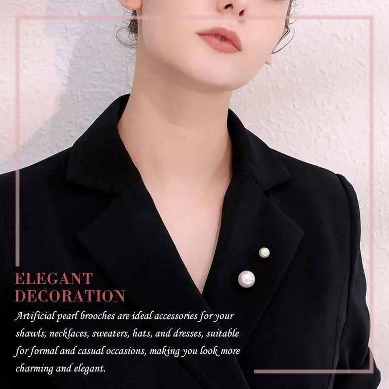 

ZK20 Fashion Pearl Brooch Fashion Pearl Brooch - Women Lapel Anti-Glare Safety Brooch Pins