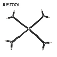 JUSTOOL Adjustable Crisscross Bed Fitted Sheet Straps Suspenders Gripper Holder Fastener Fit for Bed Sheets Mattress Pads Covers