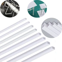 5pcs abs white plastic mold tube hollow square 22 53456810mm 250mm long building sand table model diy materia