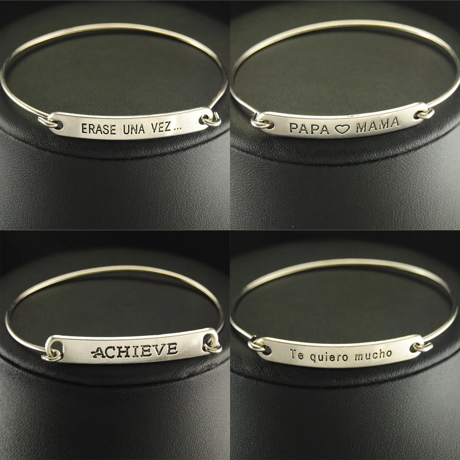 1 шт. Прямая поставка слова шармы Браслет-манжета для любимой матери папы подарок