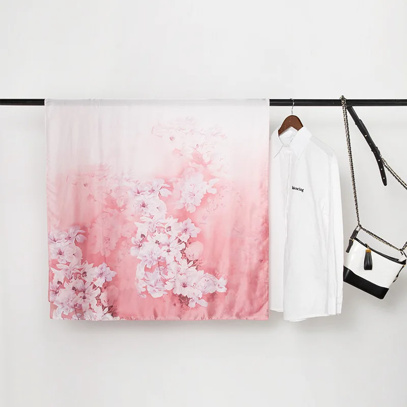 

180*90cm TOP Silk Beach Flower luxurious Scarves Women Foulard Square Hijab Scarf Ladies Shawl wrap muffler pareo female hijab