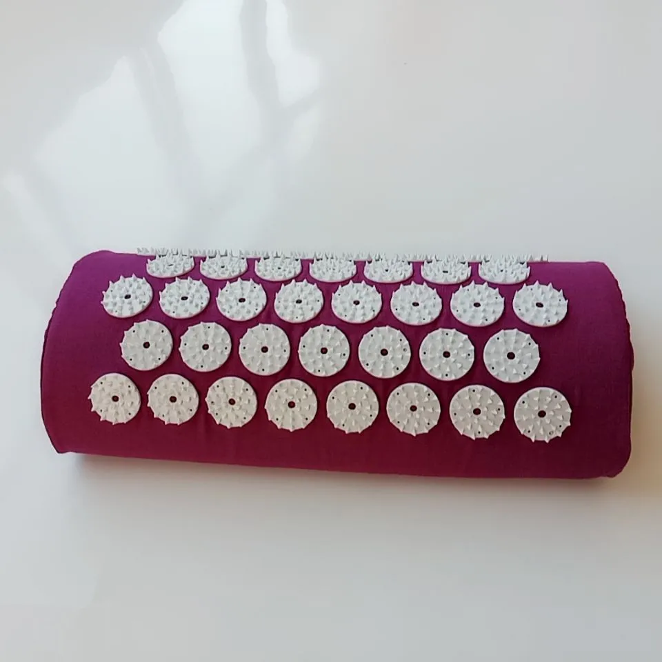 Health & Relaxation Massage Cushion Mat Acupressure Shiatsu Neck Back Pain Relief Spike Yoga With Pillow Purple | Красота и