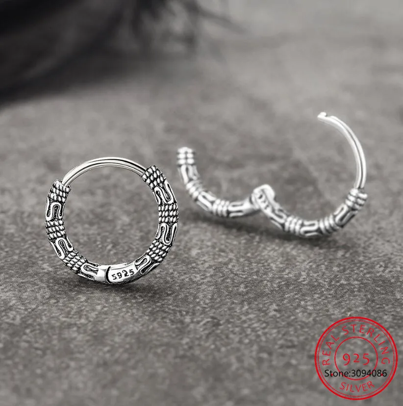 Винтажные серьги-кольца SMTCAT из стерлингового серебра 925 пробы женская серебряная