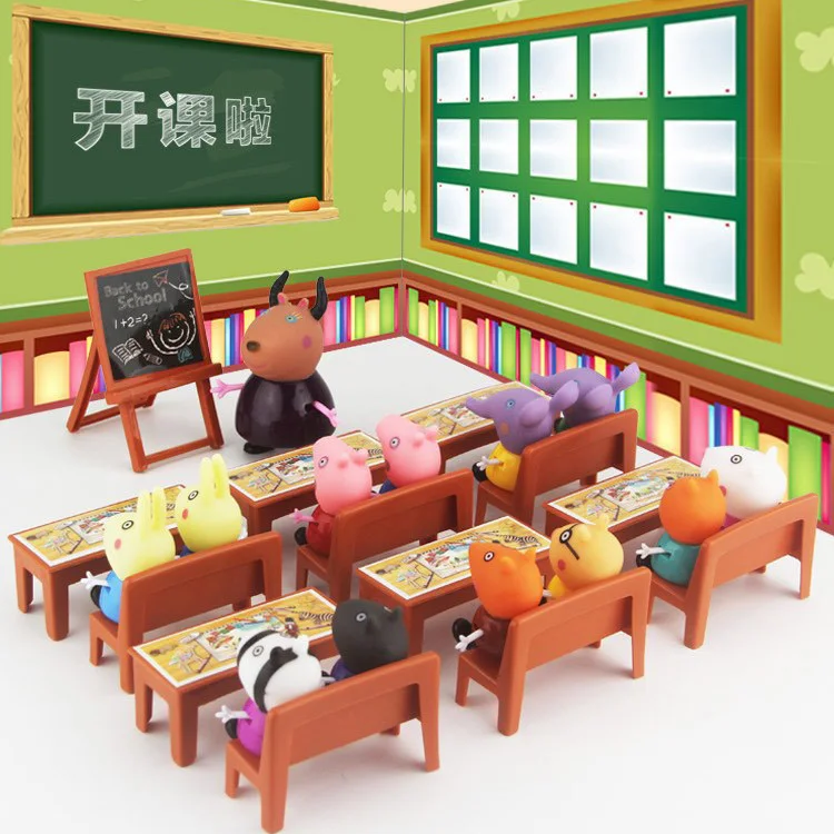 34 шт./26 шт./набор фигурка Свинки Пеппа школьная сцена модель игрушки реквизит для
