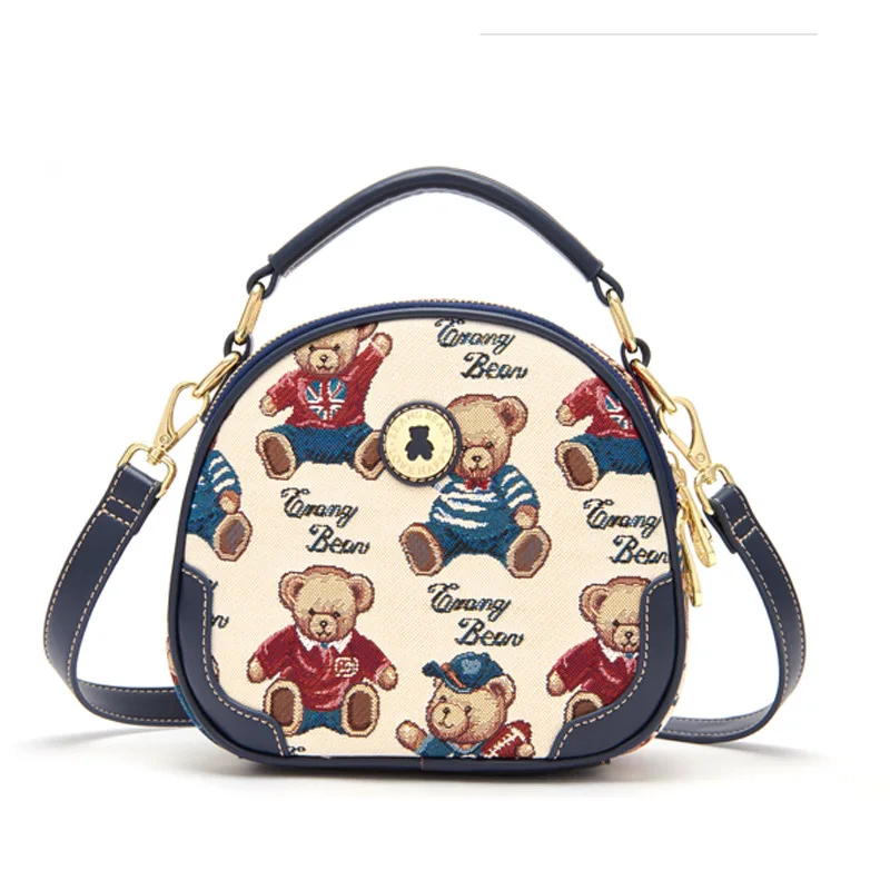 

2021 New Disney Pooh Bear Cartoon Shoulder Bag Woman High Quality Luxury Handbag Donald Duck Printed Diagonal Mobile Phone Bag