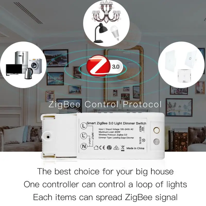 

AC100-240V Smart ZigBee3.0 Light Dimmer Switch Smart Home Modification Remote Control Leading Edge Dimmer Dropship Dimmer