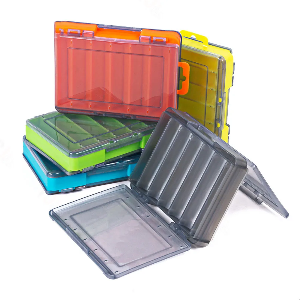 

2021 New 14*10*2.8CM Multi-function Sided Lure Box Large Capacity Bait Hooks Waterproof Storage Box Fishing Tackle Accessory