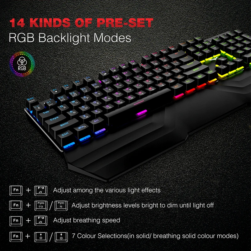havit rgb mechanical keyboard 104 keys red switch wired gaming keyboard and mouse combo for pc gamer computer desktop russian free global shipping