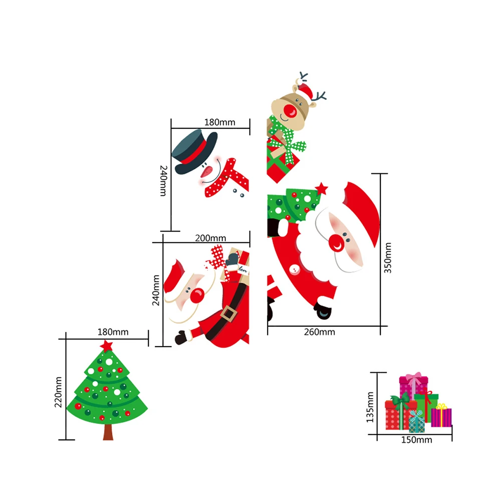 Съемный Настенный стикер из ПВХ на окна и новый год Рождественская наклейка