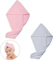 FEECOLOR 20 Pieces Rapid Drying Hair Towel Head Turban Wrap Bathing Shower Fast Hat Loop Cap For Women And Girl