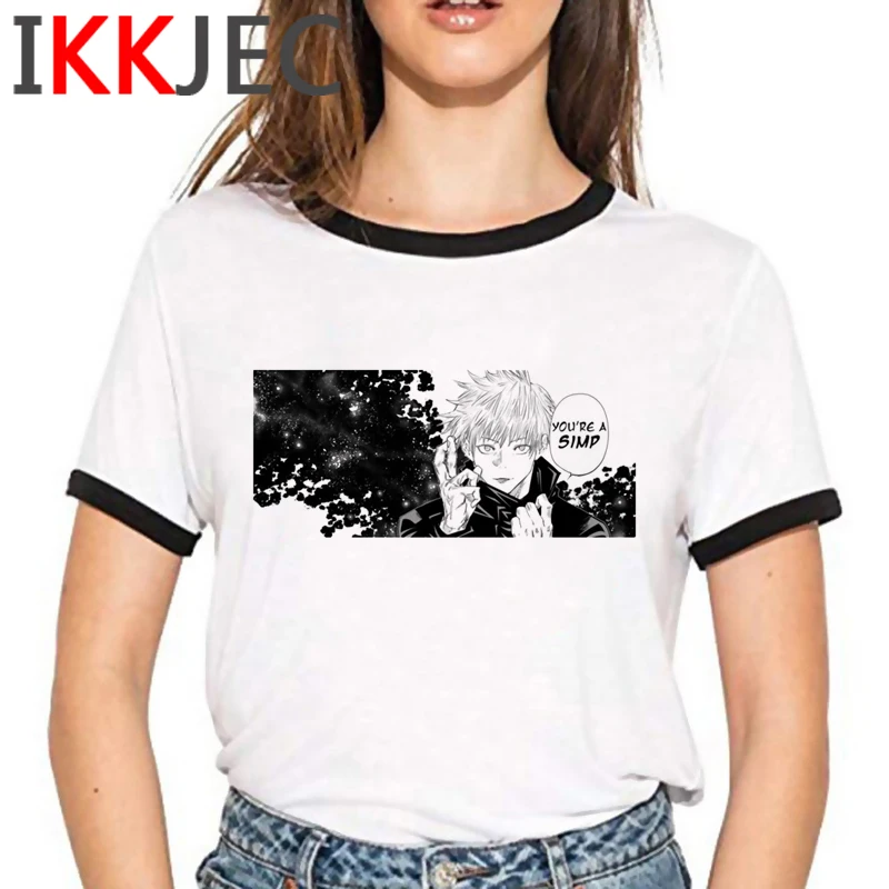 

Jujutsu кайсен футболка женская kawaii для девочек подростков принтовые тройники, женские печати японского аниме tumblr футболка tumblr kawaii