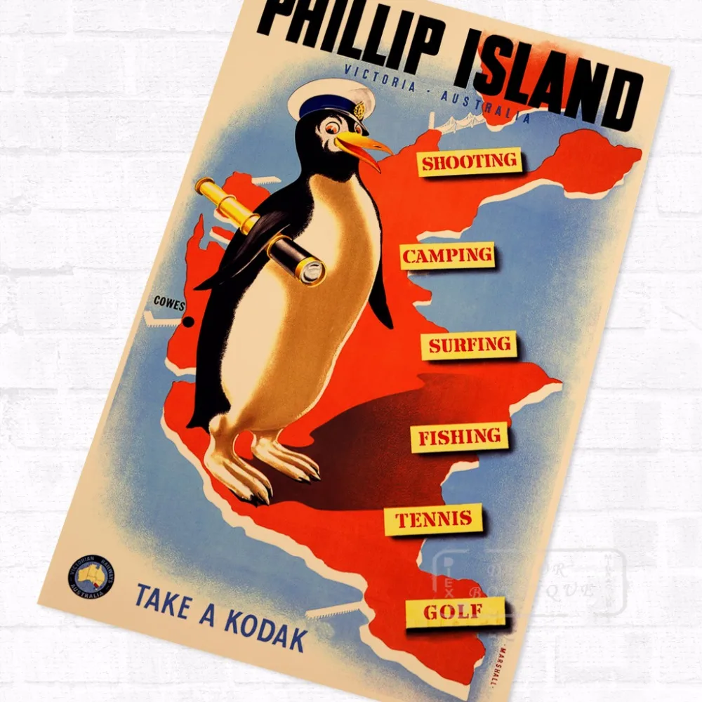Постер Phillip Island Take a Kodak Tour винтажный настенный ретро постер для путешествий