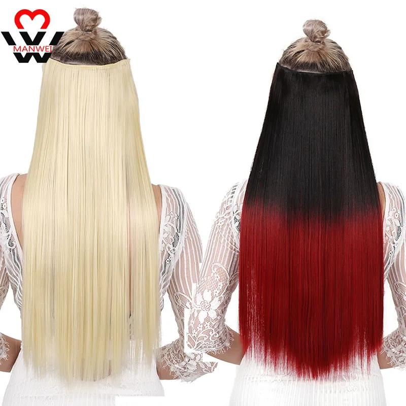 MANWEI длинные заколки для наращивания волос Синтетические натуральные волосы