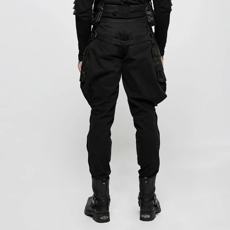 Панк рейв стимпанк Стрейчевые тканые вымытые Мужские штаны для верховой езды