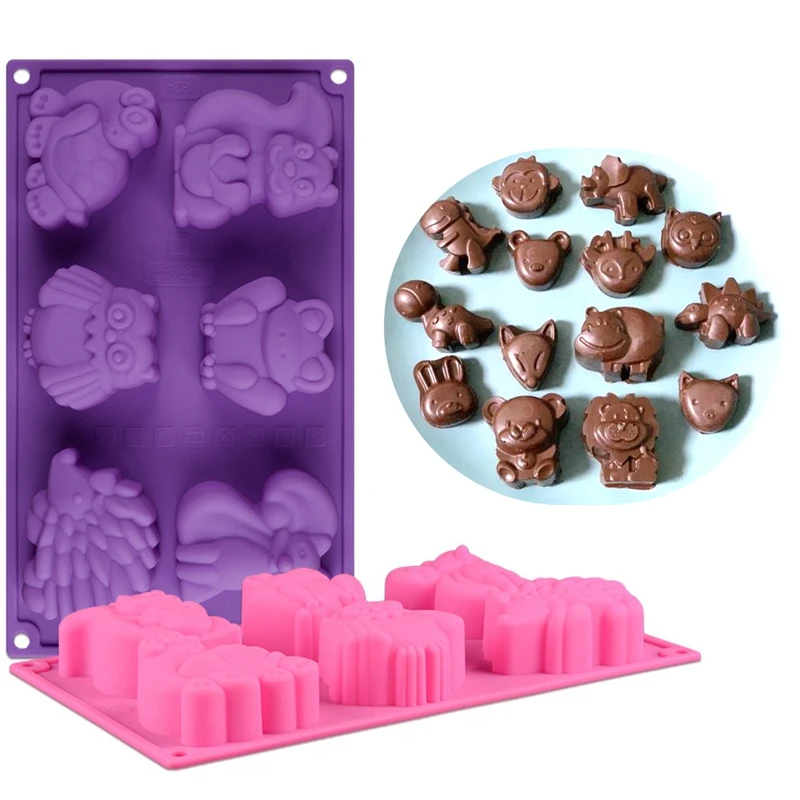 Силиконовая форма 6 для торта в виде мультяшных животных тортов лягушка кенгуру