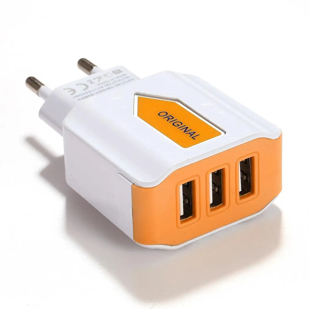 Тройной USB порт настенный домашний дорожный адаптер переменного тока зарядное