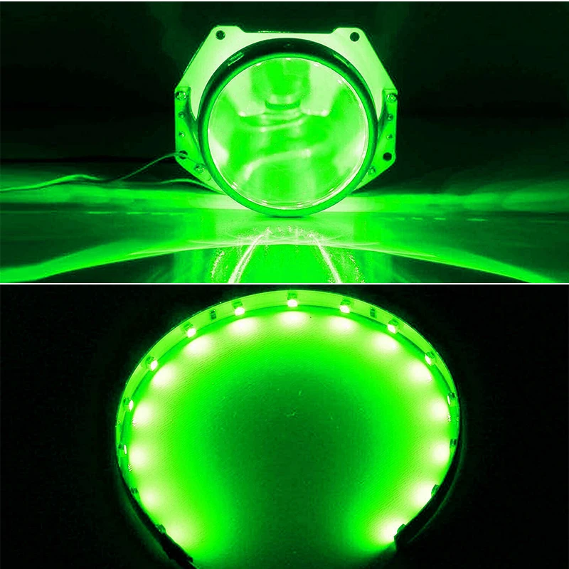 GTinthebox 2 шт. 15-SMD высокомощный светодиодный комплект с кольцом Demon Eye Halo для проекторов фар 2," 2,8" 3," модифицированный объектив проектора - Цвет: Зеленый