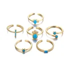 Vintage Opal кольца для Для женщин Нержавеющаясталь мужские солнце и лунный камень звезда олень геометрический регулируемый палец кольцо Bijoux Femme (украшения своими руками)