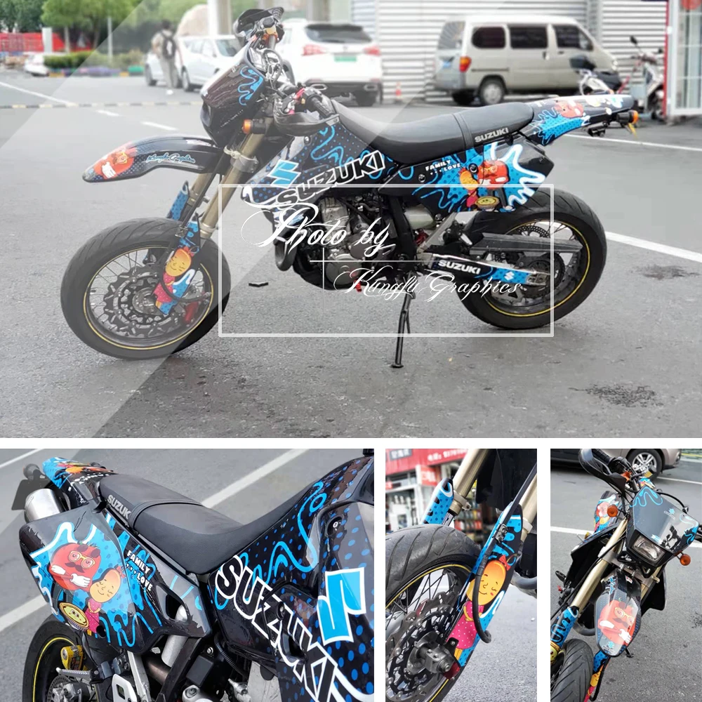 KUNGFU графика пользовательские виниловые наклейки для Suzuki DRZ400SM DRZ 400 SM DRZ400E 400E 1999 2019