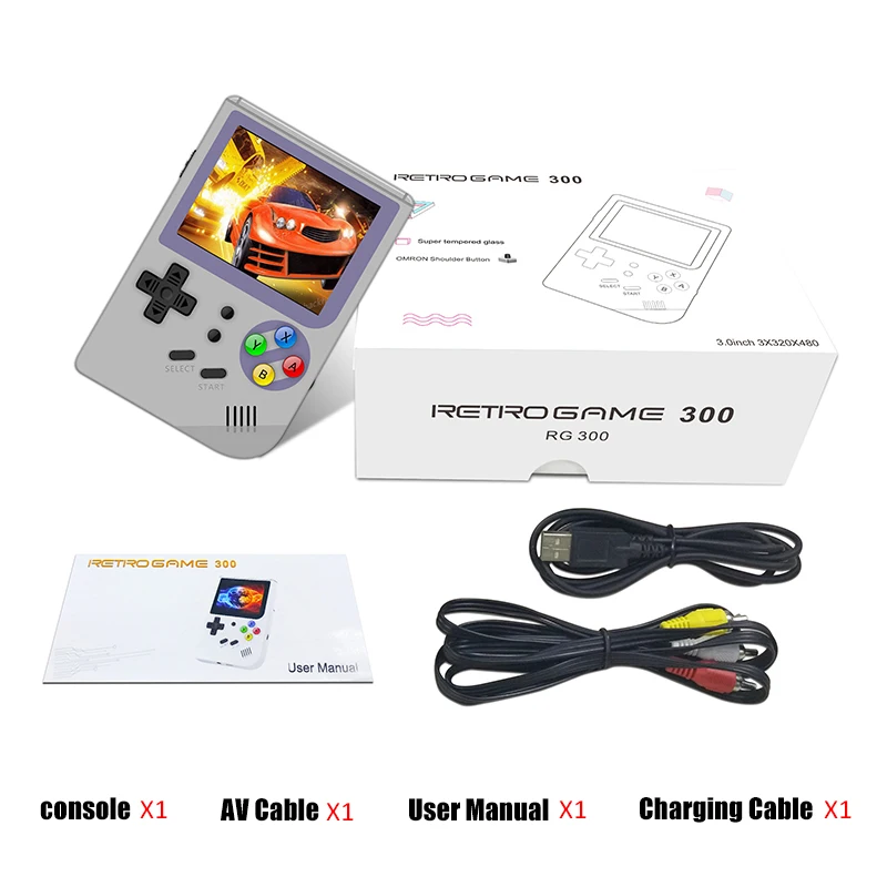 RG300 3 дюймов мини видео игры Портативный ретро консоль чехол для телефона в виде