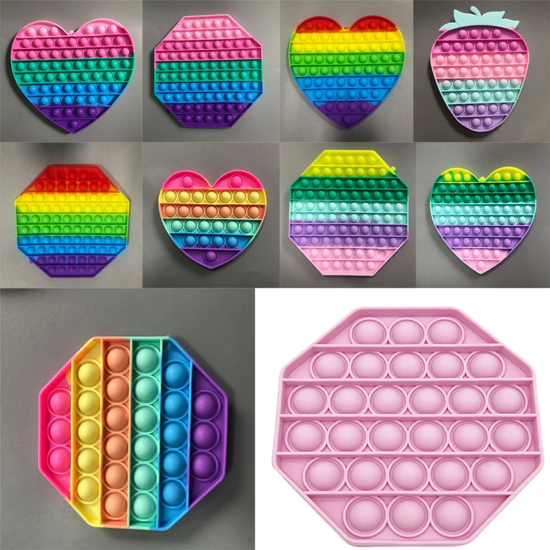 

Fidget Toys Pack Its Square Antistress New Push Bubble Rainbow For Hands Squishy Reliver Stress For Adults