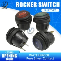 1pcs 20mm round rocker switch power switch 2 position 23 pin 6a 250v waterproof boat switch push button for electric car