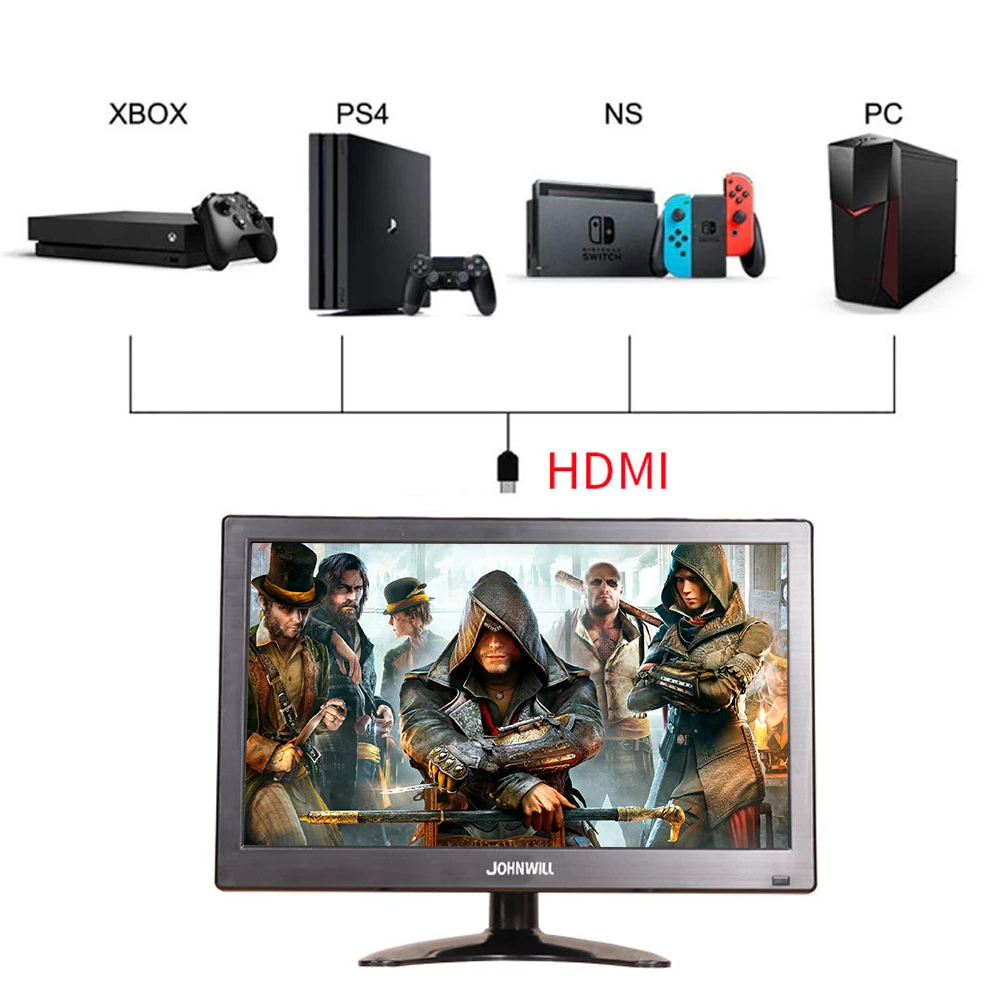 

13.3 Portable 1920X1080 HD monitor with HDMI BNC AV VGA port monitor for PS5PS4 switch Raspberry Pi car phone home security TV