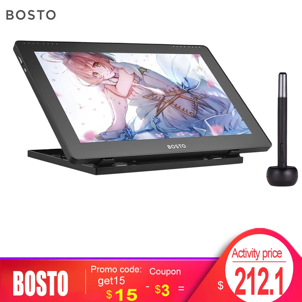 BOSTO 15 6 дюймов 16HD IPS ЖК дисплей Графика рисунок цифровой Планшеты Дисплей монитор