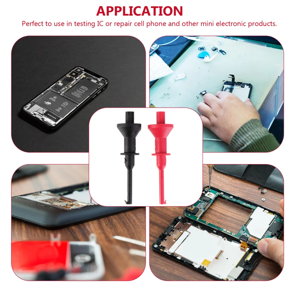 Зажим для мультиметра с крюком тестирования 2 шт. щуп-удлинитель зажимом 4 мм