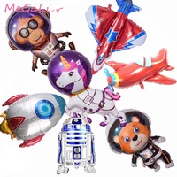 1pc outer space party ballons unicorn astronaut rocket foil balloons galaxy theme party birthday party decor kids helium globals