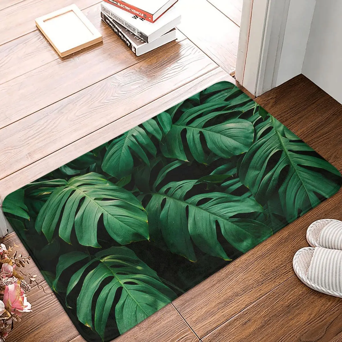 

Мягкий напольный Противоскользящий коврик с рисунком в виде тропической ладони для ванной комнаты