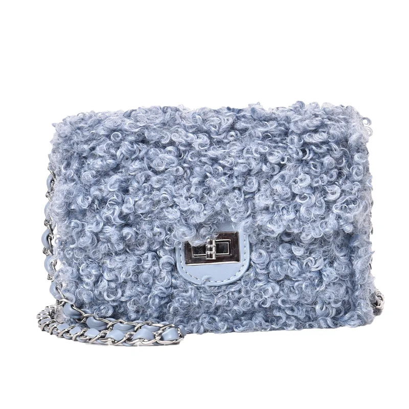 

2020 Winter Wool Chain Shoulder Cute Bag Small Bag Luxury Handbags Women Bags Designer SAC A Main Crossbody Bags for Women