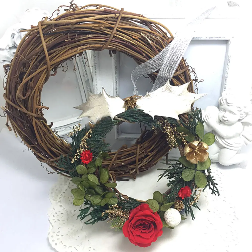 Венок из ротанга 20-35 см свадебное украшение ручной работы плетеная ткань