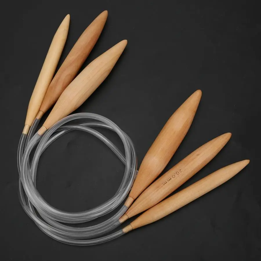 Круглая бамбуковая игла для вязания сделай сам прозрачный инструмент крючком 15