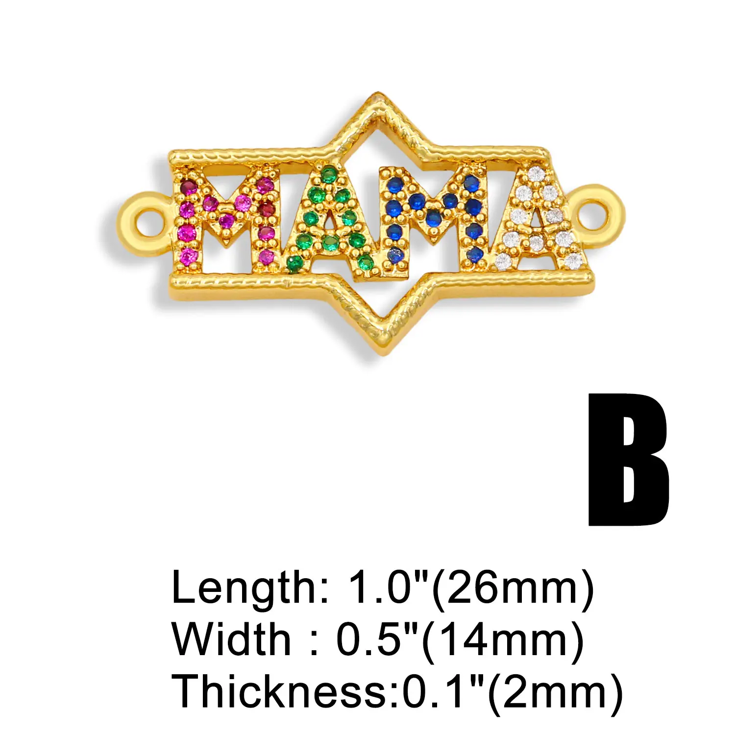 Подвески для браслетов OCESRIO латунные радужные CZ мама мамочка изготовления