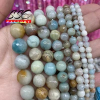 natural faceted amazonite stone beads round loose bead for jewelry making diy bracelets pendant necklace wholesale 15 4mm 12mm