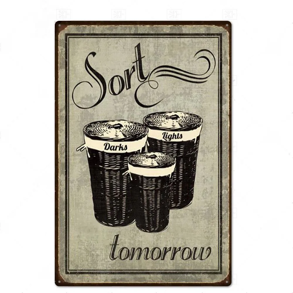 

Laundry Sign Vintage Tin Sign Plaque Metal Vintage Retro Metal Sign Wall Decor For Laundry Room
