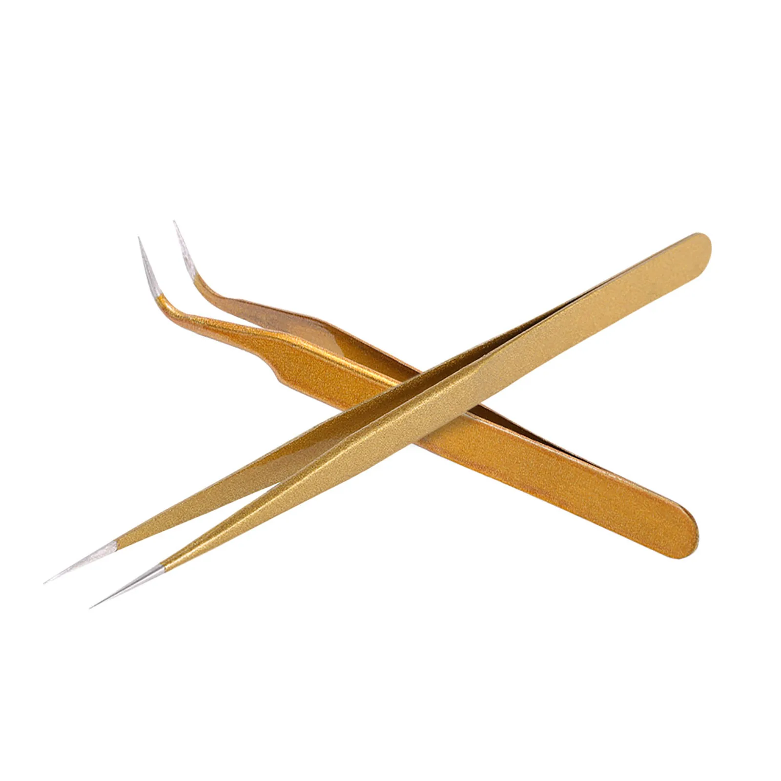 

2Pcs Straight Curved Tweezers Nippers Nail Art Nippers False Eyelash Extension Stainless Steel Pointed Clip Bulk Free Ship