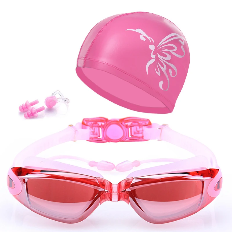 

Myopia Swimming Goggles Adult Swim Goggle 5 in 1 Swim Glasses Set Anti Fog UV Waterproof Prescription Glasses 150-800 Degree