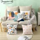 Чехол для подушки Fuwatacchi с цветочным принтом в скандинавском стиле, простой чехол для подушки с изображением цветов для дома, дивана, автомобиля, декоративная наволочка, чехол s