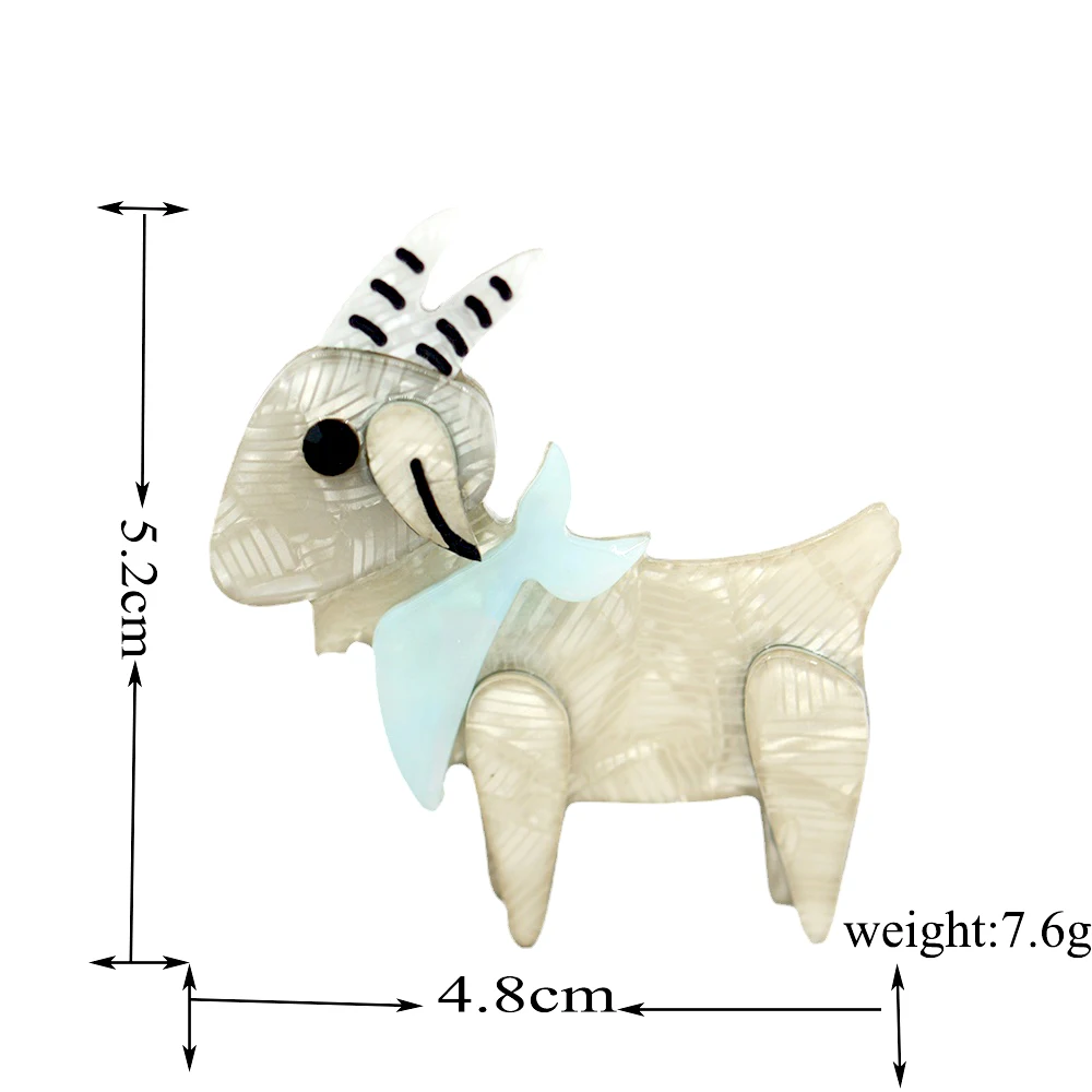 Милая брошь в форме козы OI Акриловые броши животных для женщин мужчин детей
