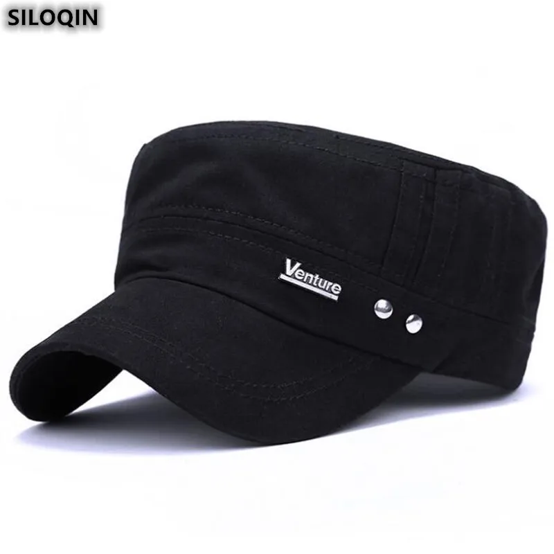

Снэпбэк кепки SILOQIN весна осень новые хлопковые военные шапки для мужчин регулируемый размер модные брендовые спортивные плоские кепки Кепк...