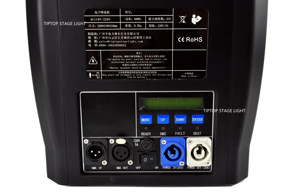 Gigertop 2 единицы сверкающие 2-5 м DMX 512 фонтан сценическая холодная искровая машина Фейерверк ЖК-дисплей мощность вход/выход розетка