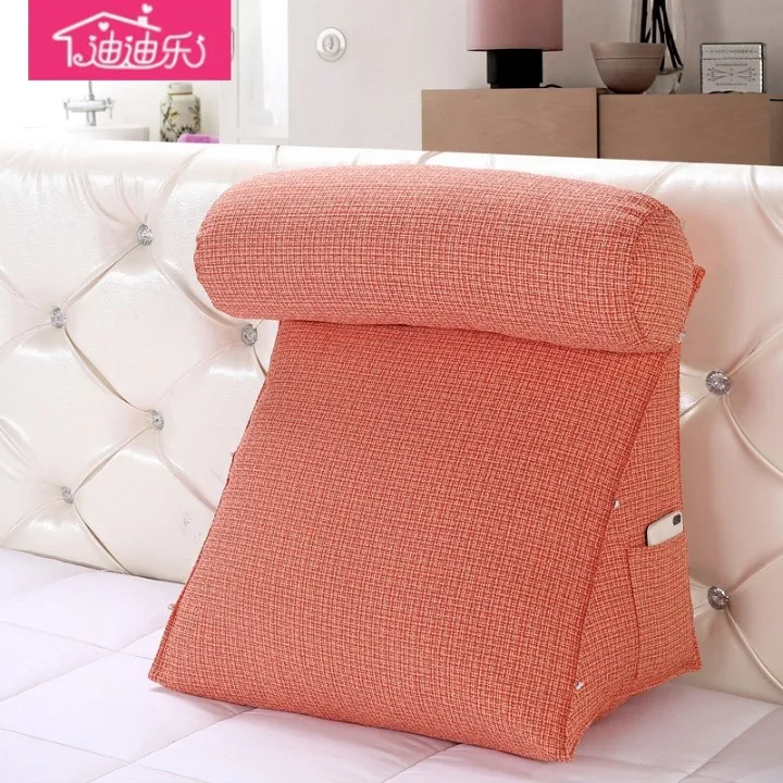 Треугольная однотонная подушка для дивана большие подушки домашний декор