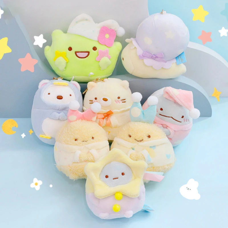 

Милые японские плюшевые игрушки Sumikko Gurashi, мультяшная плюшевая кукла, милая угловая кукла San-X, био-сумка, подвеска, брелок, Маленькая подвеска...