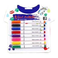 8pcs new clothes textile markers fabric paint pens diy crafts t shirt pigment painting pen writing liner marker pen supplies