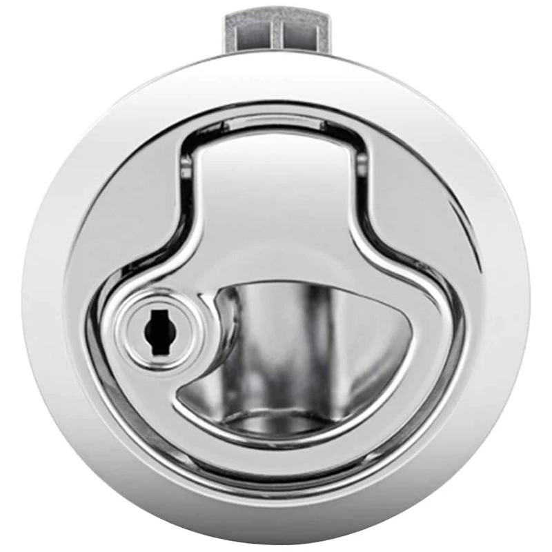 

2Pcs Flush Mount Hatch Flush Pull Latch Marine Lock with Key Lift Slam Latch Hardware for Boat Yacht Deck Hatch