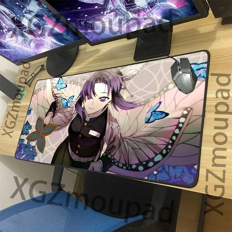 

XGZ Animation Mouse Pad Black Lock Edge Anime Killer Kimetsu No YAIBA Computer Desk Mat Mouse Pad Speed Anti Slip Washable Coast